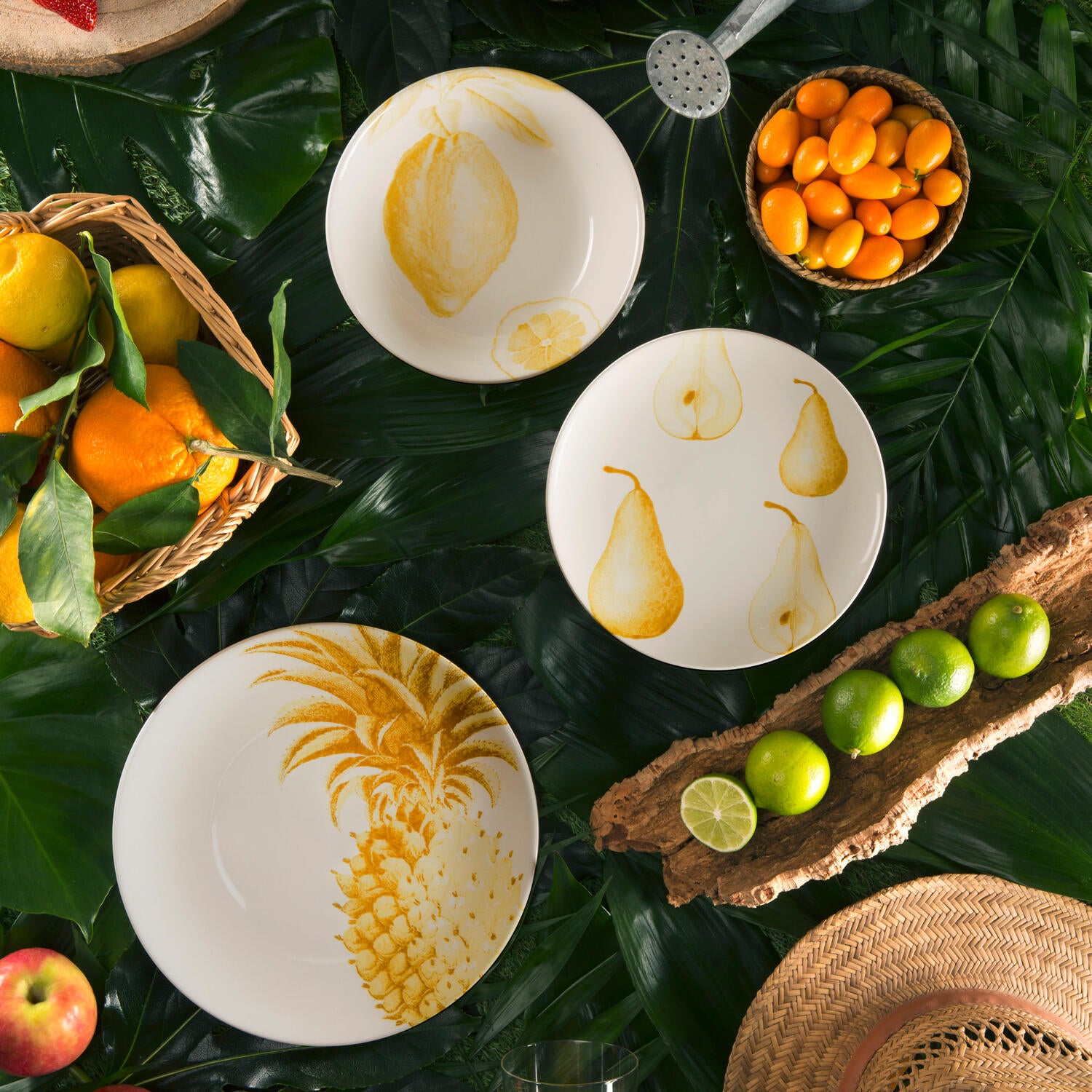 Faune & Flore middagstallerken, ananas, gul - 27 cm